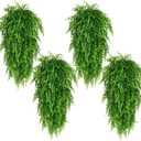 Waipfaru 4Pcs Fake Hanging Plants Artificial Ferns for OutdoorsFake Ferns UV Resistant Plastic Fake Plants for Indoor Wall Porch Wedding Party Holiday Decor