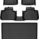 Binmotor-All Weather Floor Mats Cargo Liner Set for BMW X1 2016-2022, 1st & 2nd Row Full Set, TPE Mats Heavy Duty Car Floor Liners-Black for X1 Accessories