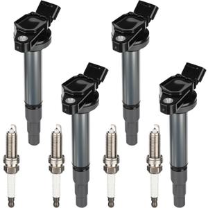 Ignition Coil Pack UF596 & Double Iridium Spark Plug 2009 2010 2011 for Toyota Corolla Matrix Prius 2012 2013 2014 2015 2017 for Lexus Scion IM XD for Pontiac Vibe 1.8L L4 UF619 90919-02258