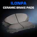 ILONPA Front Ceramic Disc Brake Pads Set for Highlander 2008-2013, Sienna 2011-2020, for Lexus NX200t NX300 NX300h RX350 RX350L RX450h RX450hL, 4PCS(With Hardware)