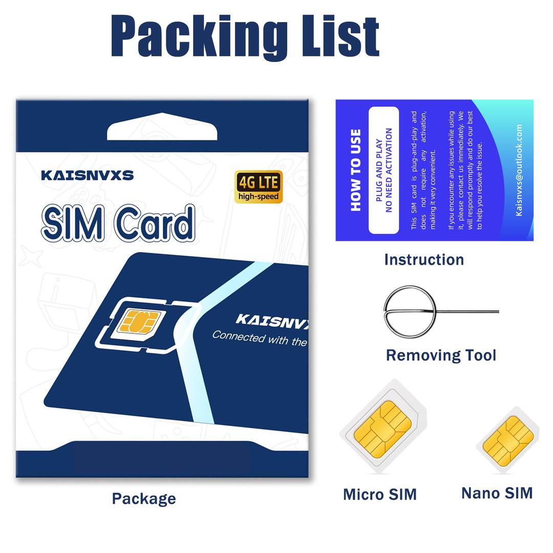 4G LTE Data Only SIM Card for 365 Days with 15GB High Speed Data Compatible with Security Cameras, Hunting Trail Game Cameras, Unlocked IoT Device, with Backup SIM Card, USA Nationwide Coverage