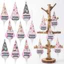Suncalla 15 Set Teacher Appreciation Gifts for Women Gnome Tree Hanging Ornaments Gifts Bulk Pink Plush Hanging Tree Pendant Home Decoration for Teacher Holidays Party Favors, 5 Styles