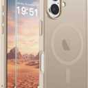 SUPFINE Magnetic for iPhone 17 Case (Compatible with MagSafe)(Military Grade Drop Protection) Translucent Matte Shockproof with Anti-Fingerprint Phone Cover, Desert Gold