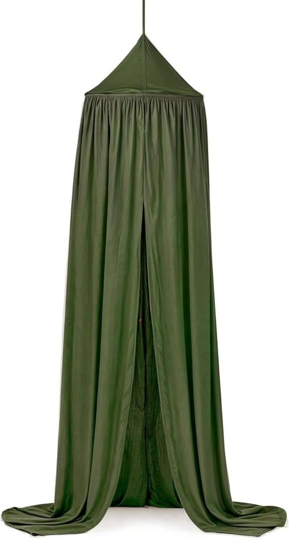 Green Bed Canopy, Hanging Round Dome Mosquito Net Curtains Tent Canopies Over Corner Cute Princess Style Decoration Crib Ceiling Castle For Girls Baby Kids Boys Child Nursery Bedroom Reading Nook Play