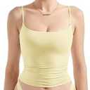 SUUKSESS Women Sexy Square Neck Tank Top Summer Y2K Going Out Basic Cami Shirt, Medium