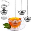 Loose Leaf Tea Infuser, 4PCS Tea Strainer Stainless Steel Tea Ball with Chain and Drip Trays, Small Tea Filter Set for Mug (Teapot)