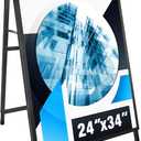 24x36 Inch A Frame Sign Double-Sided Folding Sandwich Board with Carry Handle Heavy Duty Slide-in Sidewalk Signboard for Outdoor Advertising Poster