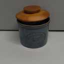 YHOJOY Ceramic Butter Dish with Lid, Butter Crock for Countertop, French Butter Keeper, Farmhouse Cow Pattern, Blue