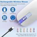 KARFUN Wireless Mouse, Backlit LED Portable Slim Laptop, PC, MacBook, iPad, Chromebook, Notebook 2.4G Rechargeable Wireless Mouse (Ivory White)