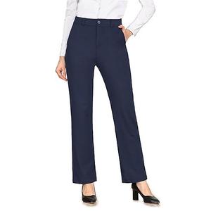 Bamans Dress Pants Women Work Business Casual Pants Tummy Control Office Straight Leg Navy Blue Trousers High Waisted Ladies Slacks Regular 31", Size: M
