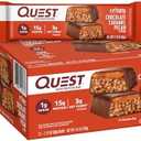 Quest Nutrition Crispy Chocolate Caramel Pecan Hero Protein Bar, 15g Protein, 1g Sugar, 3g Net Carb, Gluten Free Protein Snack, Keto Friendly, 12 Count (BB: April 27 2026)