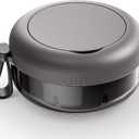 Leak Proof Denture Bath Case for Travel, Portable Denture Soaking Case, Retainer Case Container with Mirror, Cleaning Care for Dentures, Aligner, Mouth Guard, Retainers, Grey