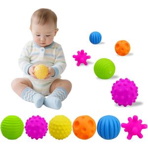 JoFAN 6 Pack Textured Sensory Balls Soft Montessori Toys for Baby Toddlers Christmas Stocking Stuffers Gifts