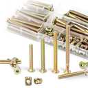 Crib Screws Replacement Set, Delta Crib Screws Hex Socket Cap Bolts Barrel Nut Baby Bed Hardware Replacement Kit Furniture Bolts (25-Set M6) (Bronze)