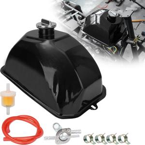 RUTU Metal Gas Tank ATV Fuel Tank Petrol Tank with Cap for 110cc 125cc 150cc 200cc 250cc ATV Quad 4 Wheeler Taotao ATA Bull Rhino
