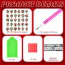 Xuhal 30 Pcs Christmas Poinsettia Diamond Painting Magnets Christmas Flower Diamond Art Magnet Kits for Adults Poinsettia Refrigerator Magnetic Sticker 5D Rhinestone Fridge Sticker for DIY Crafts Gift