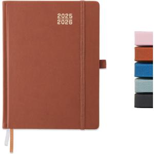 2 x Heture Academic Planner 2025-2026 , Monthly and Weekly Calendar Planner, Jul 2025 - Jun 2026 Planner For Women & Men, A5 (6.5" x 8.5"), Teacher Student Planning Book with Tabs, Ideal for Office School - (Brown 1 Pack