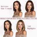 Elailite Short Clip in Hair Extensions Real Human Hair 6PCS Lace Weft Remy Hairpieces for Women Adding Volume 10 Inch Dark Brown