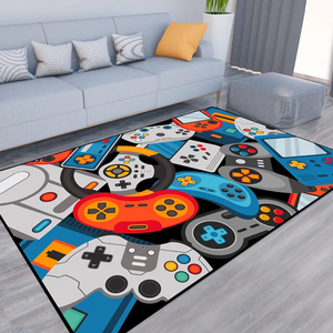 Game Area Rug Teen Boys Carpet, 3D Gaming Rugs Gamepad Controller Mat for Boys Girls Bedroom Playroom, Non-Slip Gamer Rugs Children Gaming Area Rugs (Blue, 60" x 40")