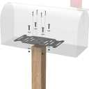 Universal Mailbox Mounting Bracket, Black Steel, Post Mount, 4mm Thick, Fits Most Sizes, Bottom Mount, Includes Hardware