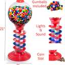Playo Big Light and Sound Spiral Gumball Bank - 21" - Gumballs Included - Kids Twirling Style Candy Dispenser - Birthday Parties, Novelties, Party Favors and Supplies (Blue), Small