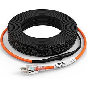 VEVOR Self-Regulating Pipe Heating Cable, 100-feet 5W/ft Heat Tape for Pipes Freeze Protection, Protects PVC Hose, Metal and Plastic Pipe from Freezing, 120V