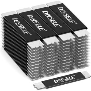 DIYSELF Box Cutters, 48 Pack Utility Knives, Mini Razor Knife, Box Cutter Knife with Single Edge Razor Blade, Box Cutter Retractable for Office, Home, Warehouse, Letter Openers, Box Knife (Black)