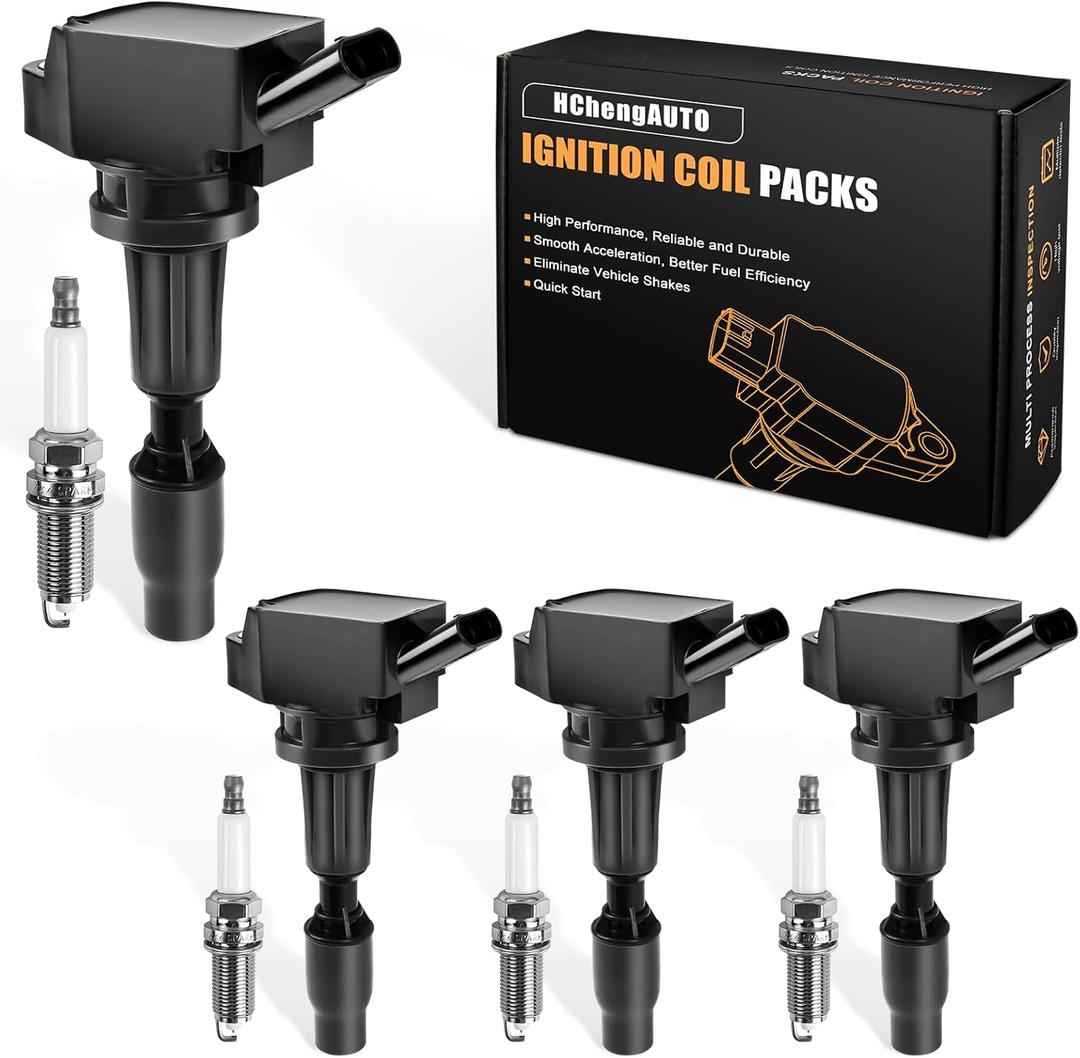 4pcs Ignition Coils & Spark Plugs Compatible with Hyundai Sonata Santa Fe Sport Kia Optima Sorento Sportage 2015 2016 2017 2018 2019 Coil Pack 2.4 L4 Replaces# GN10730 IC871 UF764