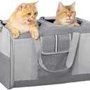 Sedioso Large Cat Carrier for 2 Cats, 21.7X 13.8X 13.8in Pet Carrier for Cat and Dog Up to 38lbs, All-Sided Mesh Cat Carriers with Great Ventilation, Portable Soft Sided Pet Carriers for Traveling