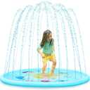 B. toys  Summer Splash Pad  Outdoor Water Sprinkler for Kids  Large 70-Inch Diameter  3/8-Inch Hose Adapter Included  1 Year +  Splish 'n' Splash Mat