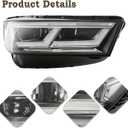 RH Full LED Headlight Assembly Fit for 2018 2019 2020 Audi Q5 SQ5 Headlamp Right Passenger Side AU2503208 80A941774B 80A-941-774-B
