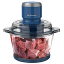 La Reveuse Food Processor,Electric Food Chopper with 7-Cup (1.7L) Glass Bowl, 4 Bi-Level Blades for Chopping,Grinding,Mincing,Whisking,Meal Prep,300W,Blue