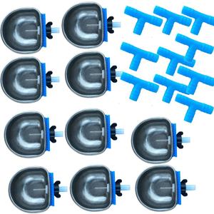 Rabbit Water Dispenser - Automatic Bunny Water Nipple Drinker Feeders, 2.36'' Stainless Steel Metal Bowl for Cages Watering System Breeding Equipment