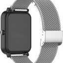 E ECSEM Metal Loop Band Compatible for iTouch AIR 5 Adjustable Stainless Steel Replacement Wristbands, Quick Release Watch Strap for iTouch Air 5 Smartwatch