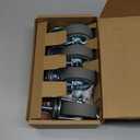 HOLKIE Caster Wheels 3 inch Locking Casters Set of 4, Threaded Stem 3/8" -16 x 1-1/2" (Diameter 3/8", Length 1-1/2") Swivel Heavy Duty Castors Gray