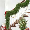 Palonu 1Pcs 6Ft Christmas Cedar Garland, Artificial Realistic Greenery Faux Garlands Touch Like Real Cypress Pine Xmas Dcor, Fireplace Mantle Table Stairs Porch Indoor Outdoor Holiday Decoration