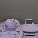 Fimibuke Kids Backpack for Girls, 3 PCS Waterproof Girls Backpack with Lunch Box & Pencil Case, Lightweight Bookbag Set for Kids Teen Girl Travel School Bag for Elementary Middle High School Students Purple