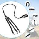 Dog Double Leashes,Rope Bungee Three Leash with Padded Handle Removable for 3 Dogs,Tangle-Free, Padded Handles, 360 Swivel Control (Black, 3 Way)
