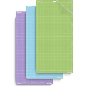 Replacement Cutting Mat(12x12 inch）for Maker 3/Maker/Explore 3/Air 2/Air/One (3pack-Standard、Light、Strong) Adhesive&Sticky Non-Slip Flexible Square Gridded Cut Mat, Variety