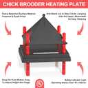 Chick Brooder Heating Plate with Anti Stand Cone, Adjustable Height Brooder Heater for Chicks, Downward Heat Distribution for Outdoor Barns & Coops (10" x 10" Black)