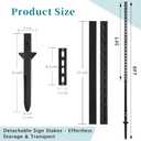 6 Ft Metal Yard Sign Stake, Aluminum Sign Post, Lightweight Adjustable Pole with Holes for Signs, Sleek Modern Design 72'' Holder for Outside Garden Road Parking Ground(Black)