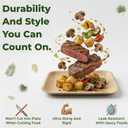 Brheez Bamboo Plates 8 inch with Cutlery: 50 Plates + 50 Forks + 50 Knives + 50 Spoons | Bamboo Plates Disposable Palm Leaf Plates |Eco Compostable Biodegradable Plates 200 peice set