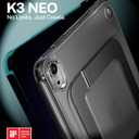 TORRAS Ostand K3 Neo for iPad mini 7 A17 Pro Case, iPad mini 6 case, Viewing Angles Adjustable, Ultra Stable Stand, Shockproof Protective Slim Kickstand Case with Pencil Holder, Obsidian Black