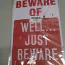 10 x Alotpower Halloween Decorations Metal Tin Sign for Outdoor Yard, Garage Wall, Rustic Vintage Beware of Well Just Beware, 7.8x11.8in