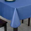 Elegant Rectangular Tablecloth, 100% Waterproof Vinyl, Solid Color Tablecloth, Modern Minimalist Style, Suitable for Dining/Gathering/Picnic/Kitchen Table Decoration(Dark Blue, 70"x52" Rectangular)