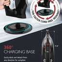 OMAIGA Cordless Iron for Clothes, 1500W Steam Iron with Non-Stick Ceramic Soleplate, Auto Shut Off, Self-Clean, Burst of Steam, Anti-calc, 3 Temperature Settings, 11.84oz Water Tank, Black