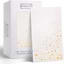 The Essential Concierge 100 Pack Gold & White Disposable Napkins, 7.5 x 4.25 Inch, 3-Ply Paper Napkins for Party, Wedding, or Everyday Use