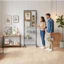 Portable Gridwall Panel Floorstanding Display Stand One-Step Installation Black Finish