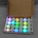 LANKER 24 Pack LED Tea Lights Candles, 7 Color Changing Flameless Tealights, Long Lasting Battery Operated Fake Candles, Decoration for Wedding, Halloween and Christmas (Multi-Color -24pcs)