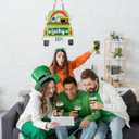 Geelin St. Patrick's Day Wooden Sign for Front Door Hanging Shamrock Truck Sign Colorful Farmhouse Seasonal Door Wreath for Home Indoor Outdoor Wall Window Shop Decoration